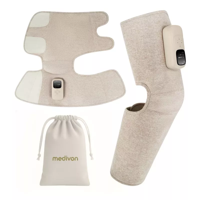 Medivon Compression Massager Sole Duo – Masażer stóp z kompresją powietrzną i funkcją ciepła, 3 tryby i 3 intensywności