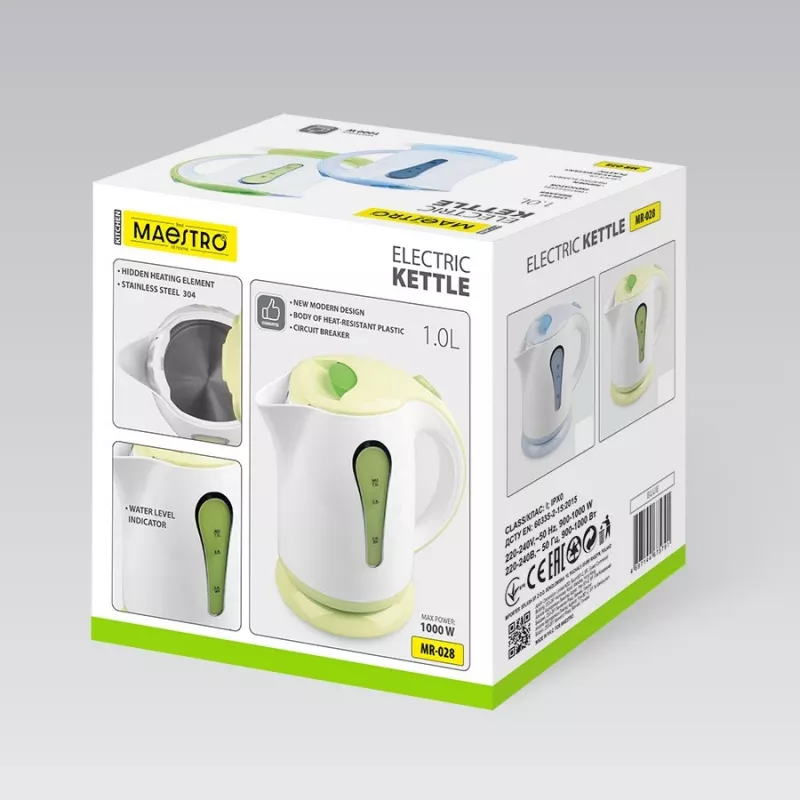 MEO Czajnik elektryczny 1L 1000W MR-028-GREEN MAESTRO