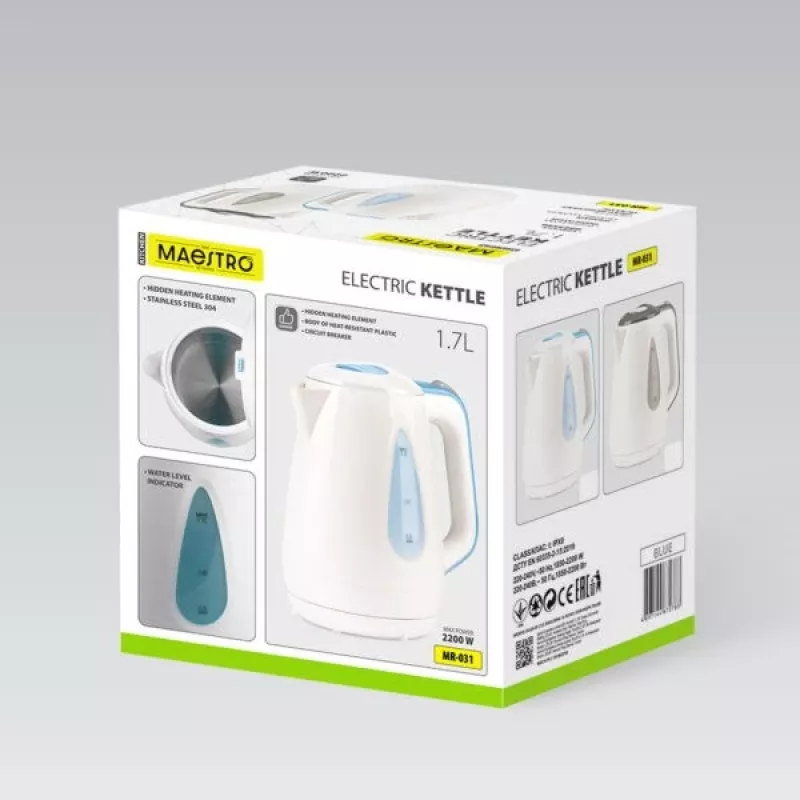 MEO MAESTRO Czajnik elektryczny 1,7L 2200W Niebieski MR-031-BLUE