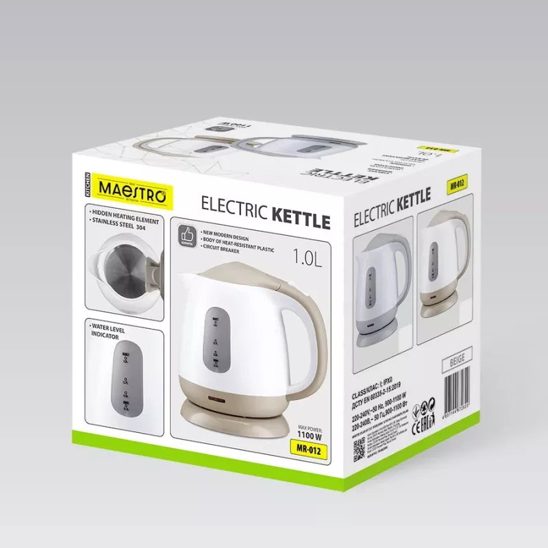 MEO MR-012-GREY MAESTRO Czajnik elektryczny 1 l 1100 W szary