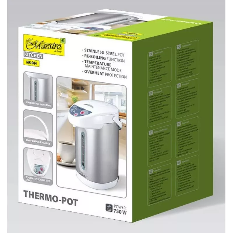 MEO MR-084 4.5L elektryczny podgrzewacz wody z dozownikiem 750W ze stali nierdzewnej