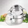MEO MR-2900-24 MAESTRO Garnek kuchenny 24 cm 5.0 L ze stali nierdzewnej ze szklaną pokrywką, kompatybilny z indukcją