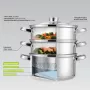 MEO MR-2900-24 MAESTRO Garnek kuchenny 24 cm 5.0 L ze stali nierdzewnej ze szklaną pokrywką, kompatybilny z indukcją