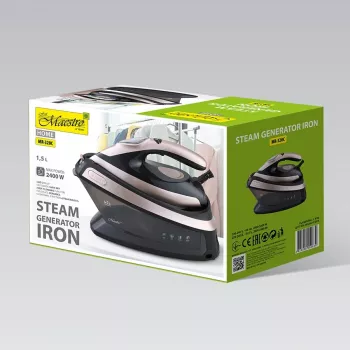 MEO MR-320C Maestro żelazko z generatorem pary 2400W z ceramiczną stopą, ciśnienie 3,5 bara, uderzenie pary 120 g/min, zbiornik 1,2 l