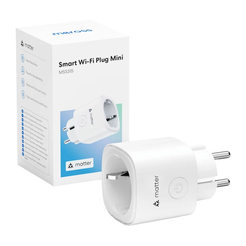 MEROSS MSS315CFH-EU Smart Plug z monitorowaniem energii (Matter) (Zestaw 4 szt.)