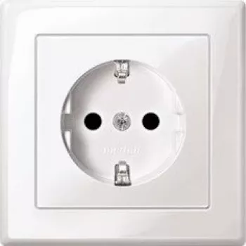 Merten MEG2300-1519 Gniazdo Schuko CEE 7/3, podtynkowe, 16 A, 250 V, biały polarny