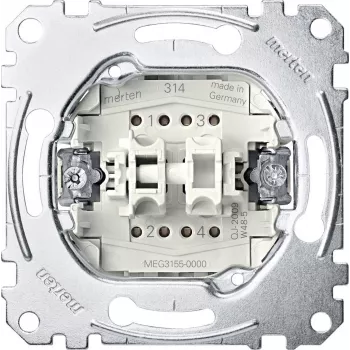 Merten System M Podwójny wkład przyciskowy 2 NO 10A 250V AC do montażu podtynkowego MEG3055-0000