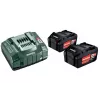 Metabo 18V LiHD 5.5Ah Akumulator i Ładowarka ASC 145 z chłodzeniem powietrzem, zestaw (2 akumulatory)