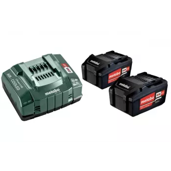 Metabo 18V LiHD 5.5Ah Akumulator i Ładowarka ASC 145 z chłodzeniem powietrzem, zestaw (2 akumulatory)