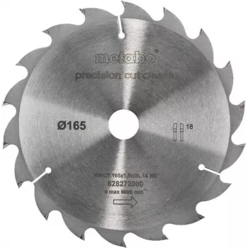 Metabo Classic Tarcza piły tarczowej 165mm x 20mm otwór, 18 zębów, ATB, z węglikami, do drewna