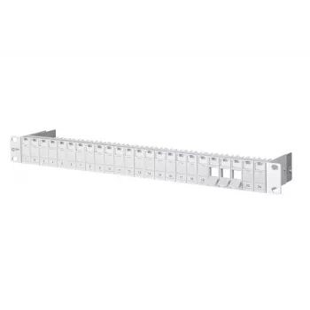 METZ CONNECT 130920-00-E panel krosowy 1U 24-portowy nieobsadzony, jasnoszary (RAL 7035) 130920-00-E-90