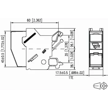 METZ CONNECT BTR E-DAT Module REG 8(8) IP20 Empty - Obudowa modułu danych na szynę DIN, 1TE, jasnoszary