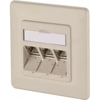 METZ CONNECT BTR IT CONNECT E-DAT modul 3x8(8) UP - Podtynkowe gniazdo sieciowe, 3-portowe RJ45, CAT 6, ekranowane, perłowa biel (RAL 1013) 1309131001-E