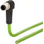 METZ CONNECT M12 Kątowy do Otwartego Końca Kabel Sieciowy, 10m, SF/FTP, CAT 5e, Bezhalogenowy, Zielony