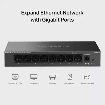 MEU Mercusys MS108G Przełącznik biurkowy gigabitowy 8-portowy