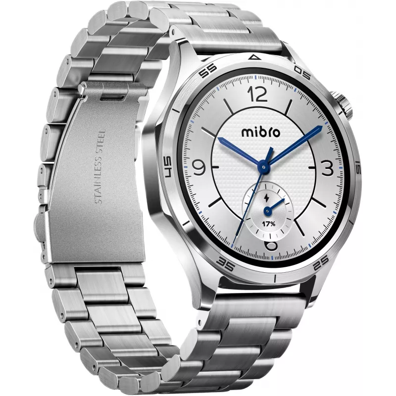 Mibro Watch GT Smartwatch z wyświetlaczem HD TFT 1,75 inch, srebrny (2 paski w zestawie)