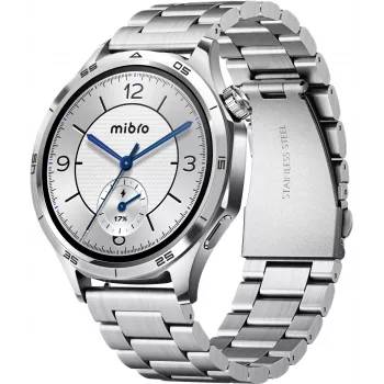 Mibro Watch GT Smartwatch z wyświetlaczem HD TFT 1,75 inch, srebrny (2 paski w zestawie)