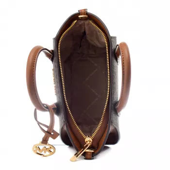 Michael Kors Jet Set Charm Oval Crossbody Bag Brown Signature Coated Canvas