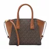 Michael Kors Jet Set Charm Oval Crossbody Bag Brown Signature Coated Canvas