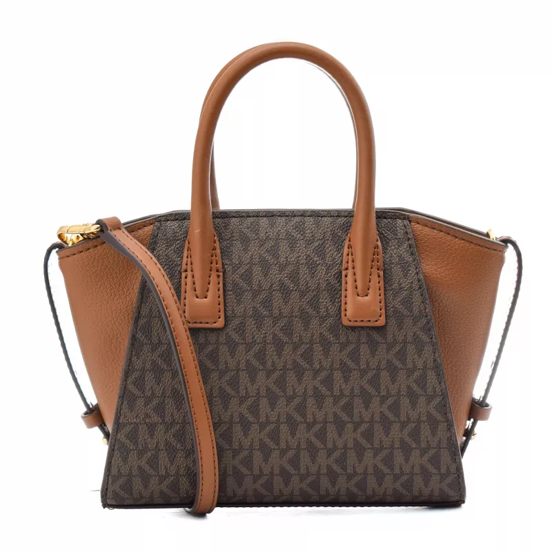 Michael Kors Jet Set Charm Oval Crossbody Bag Brown Signature Coated Canvas
