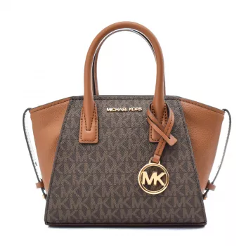Michael Kors Jet Set Charm Oval Crossbody Bag Brown Signature Coated Canvas