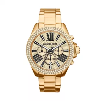 Zegarek damski Michael Kors Bradshaw ze stali nierdzewnej w kolorze różowego złota z chronografem MK6095