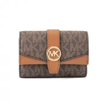 MICHAEL KORS Jet Set Travel Card Case Brown Signature PVC