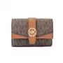 MICHAEL KORS Jet Set Travel Card Case Brown Signature PVC