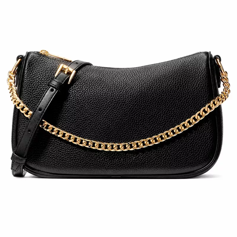 Michael Kors Jet Set Travel Crossbody Bag 35F4G1QC6LBLA Black Saffiano Leather