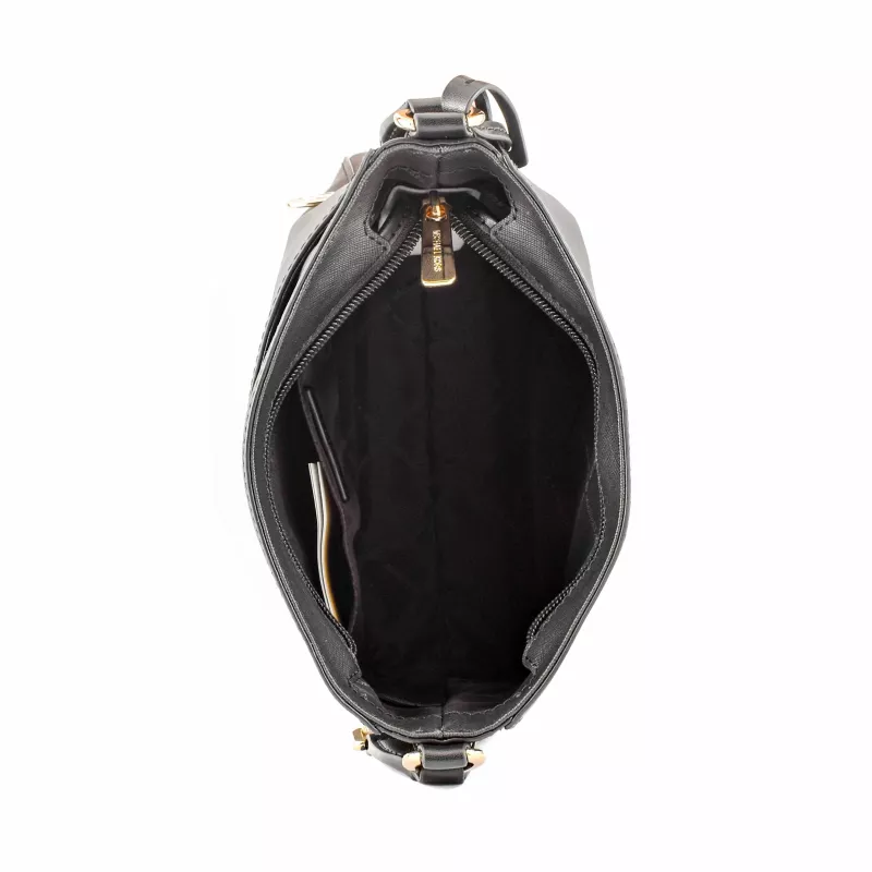 Torba na ramię Michael Kors Jet Set Travel Crossbody Black Saffiano Leather 35S4GTVC5LBLA