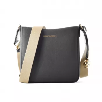 Torba na ramię Michael Kors Jet Set Travel Crossbody Black Saffiano Leather 35S4GTVC5LBLA