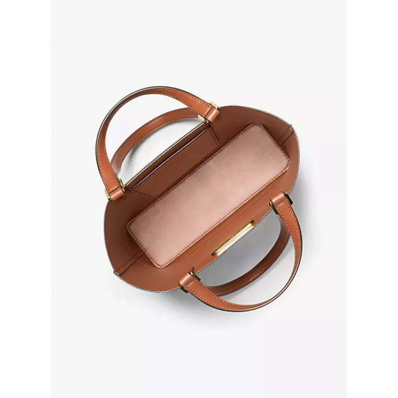 Torba na ramię Michael Kors Jet Set Travel w kolorze Luggage Brown ze skóry Saffiano 35S4GX9T1BLUG