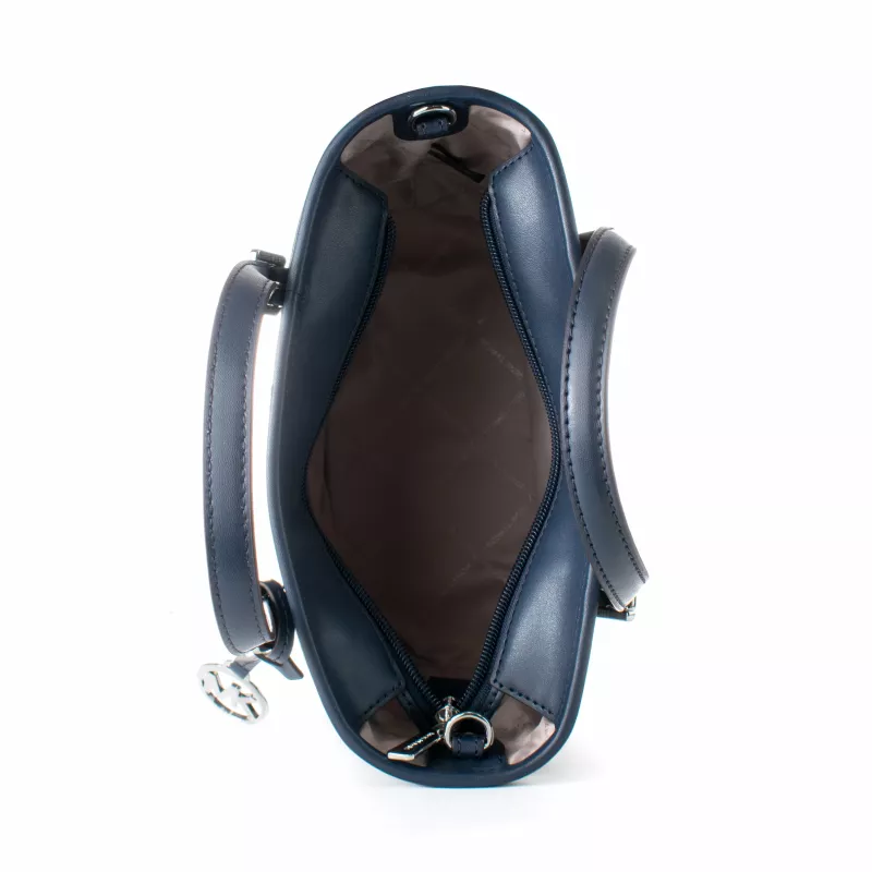 Torba na ramię Michael Kors Jet Set Travel w kolorze granatowym (Navy Blue) z sygnowanego płótna powlekanego