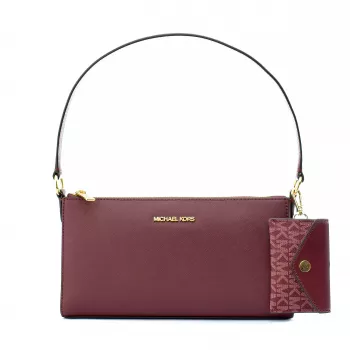 Torba na ramię Michael Kors Jet Set Travel Crossbody Bag Oxblood Saffiano Leather 26x14x7 cm