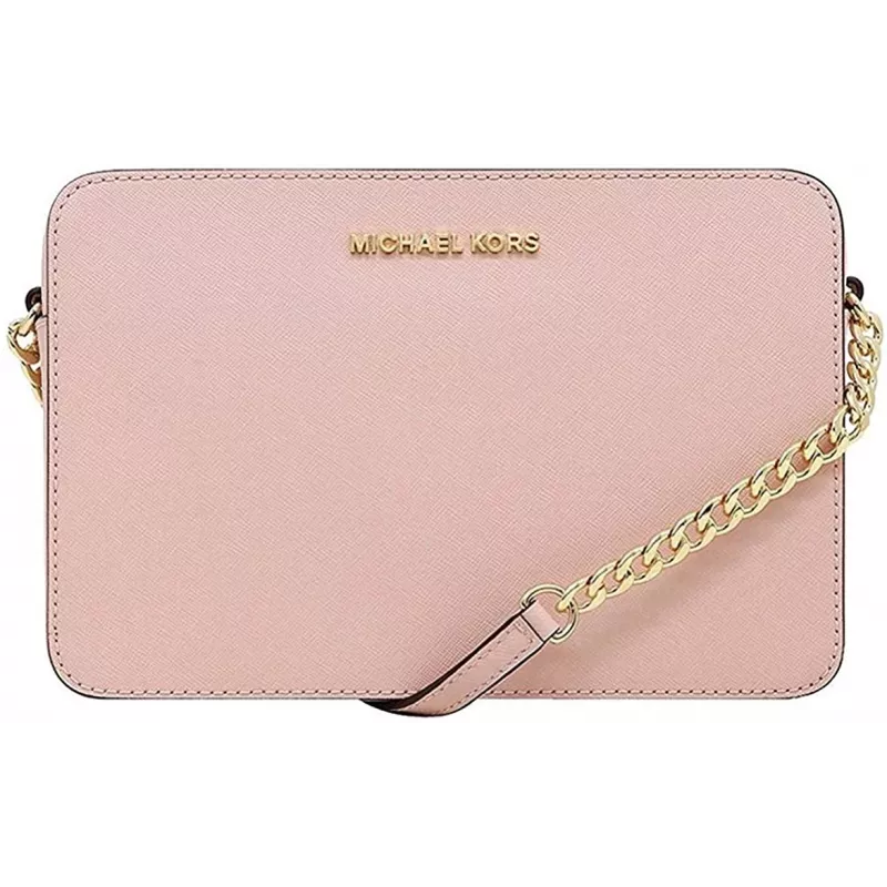Torba na ramię Michael Kors Jet Set Travel Crossbody Bag Saffiano Leather Powder Blush 35T8GTTC9LPWB
