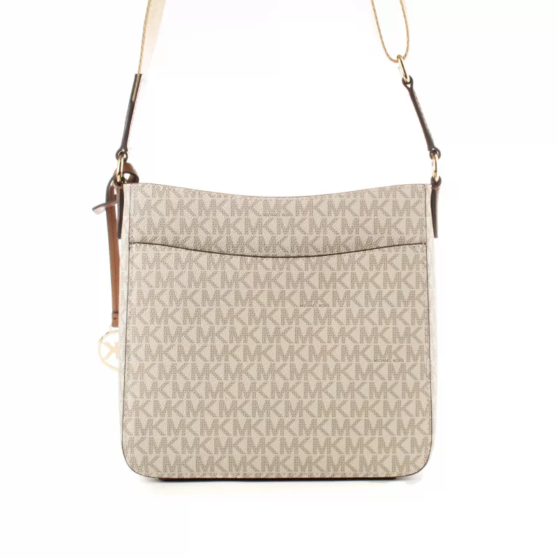 Torba na ramię Michael Kors Jet Set Travel Vanilla Signature Coated Canvas 22x20x7 cm
