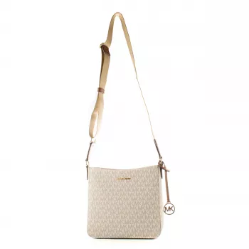 Torba na ramię Michael Kors Jet Set Travel Vanilla Signature Coated Canvas 22x20x7 cm