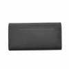 Michael Kors Jet Set Travel Phone Case Wallet, Czarna skóra Saffiano, okucia w kolorze złotym, zapięcie na zamek dookoła, odpinany pasek na nadgarstek, 6 kieszeni na karty, przegroda na banknoty, przegroda na telefon