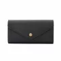 Michael Kors Jet Set Travel Phone Case Wallet, Czarna skóra Saffiano, okucia w kolorze złotym, zapięcie na zamek dookoła, odpinany pasek na nadgarstek, 6 kieszeni na karty, przegroda na banknoty, przegroda na telefon