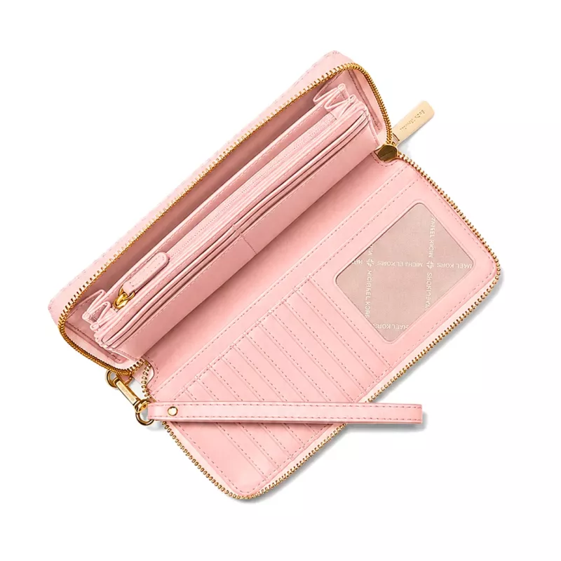 Michael Kors Jet Set Travel Powder Blush Saffiano Skórzany brelok na nadgarstek