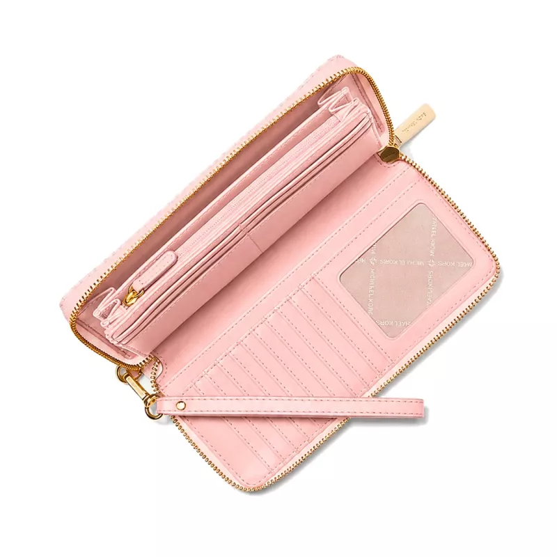 MICHAEL KORS Jet Set Travel Saffiano Leather Flat Multifunction Pouch w kolorze Powder Blush (35S6GTVE9LPOW)