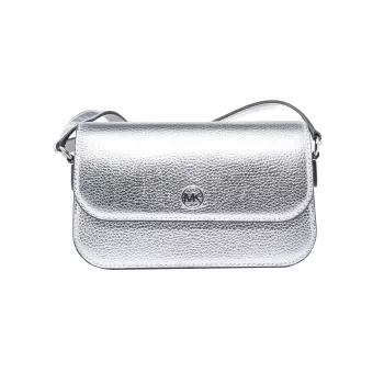 Michael Kors Jet Set Travel Mała Torba na Ramię Signature Coated Canvas 21x12x5 cm Srebrne Okucia