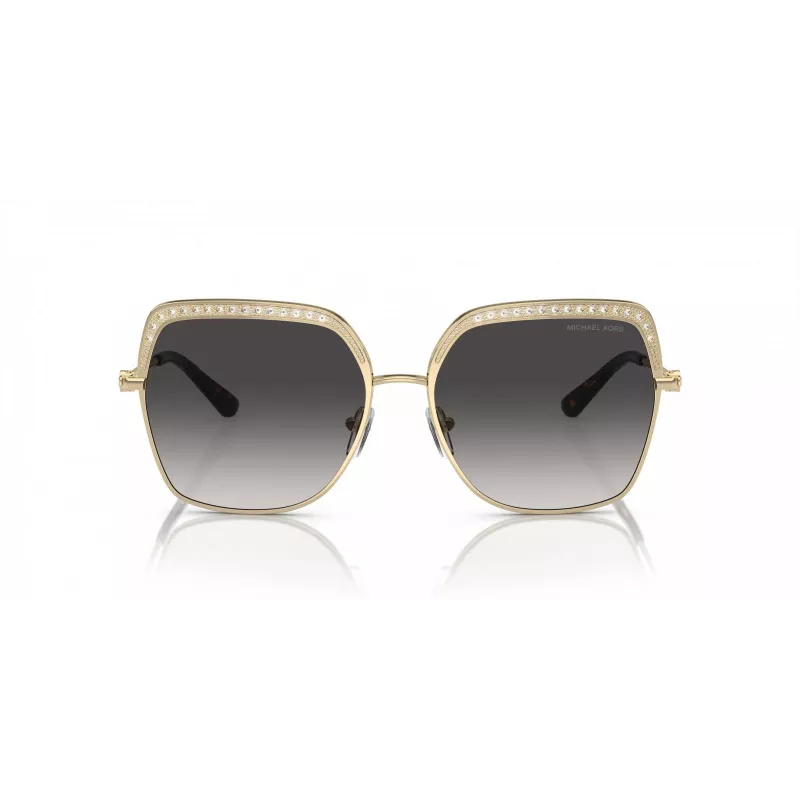 Okulary przeciwsłoneczne Michael Kors MK1141-10188G dla kobiet - czarna oprawka acetatowa, szare soczewki gradientowe, 57mm