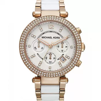 Michael Kors MK5774 Damski Zegarek Chronograf ze Stali Nierdzewnej w Kolorze Różowego Złota 39mm