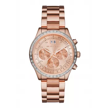 Zegarek Michael Kors MK6204 Damski ze Stali Nierdzewnej w Kolorze Różowego Złota, Chronograf, 40mm