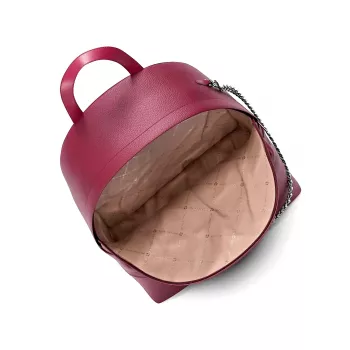 Michael Kors Rhea Plecak Średni Ciemna Jagoda Saffiano Skóra Złote Okucia