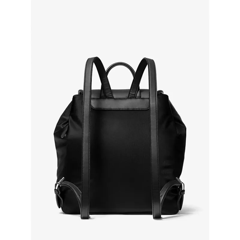 Michael Kors Plecak unisex 30S4SRKB7CBLA – Czarna skóra groszkowana, zamek od góry, 34x35x14 cm