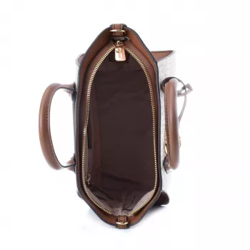 Torba na ramię Michael Kors Voyager Vanilla Signature Coated Canvas
