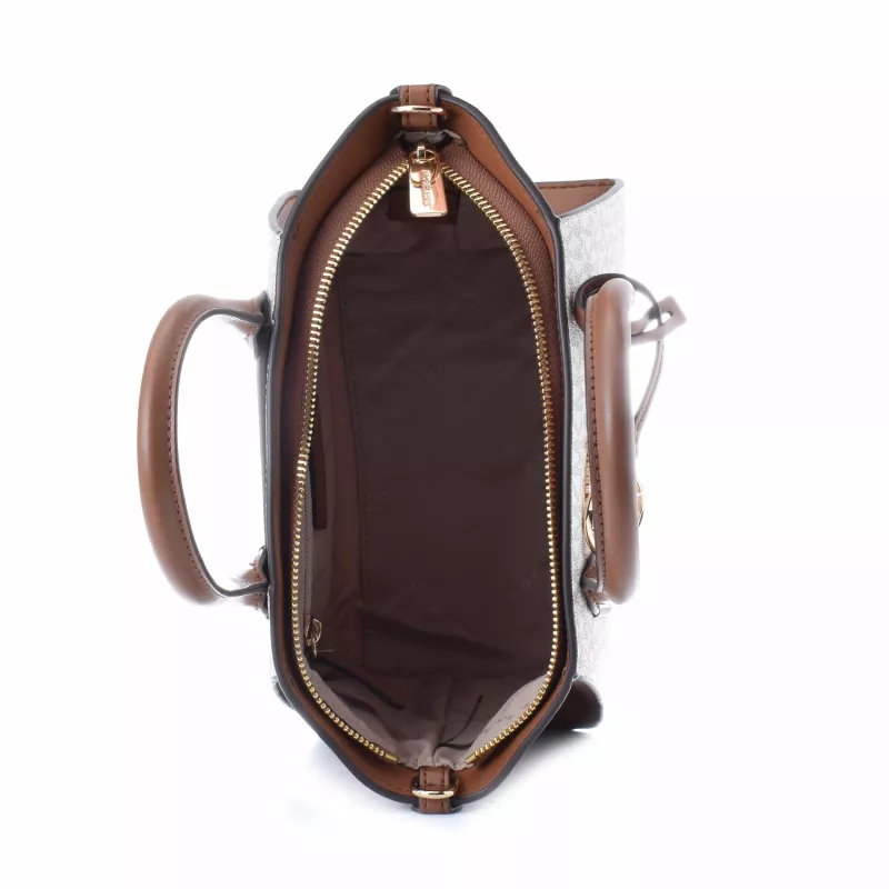 Torba na ramię Michael Kors Voyager Vanilla Signature Coated Canvas