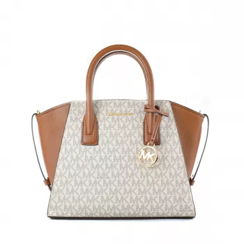 Torba na ramię Michael Kors Voyager Vanilla Signature Coated Canvas